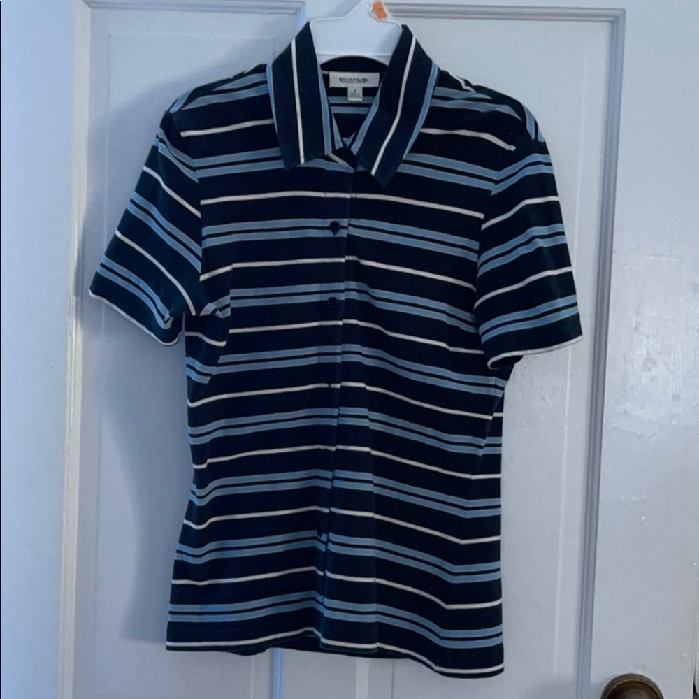 Vintage Emanuel Eungaro blue stripped button shirt